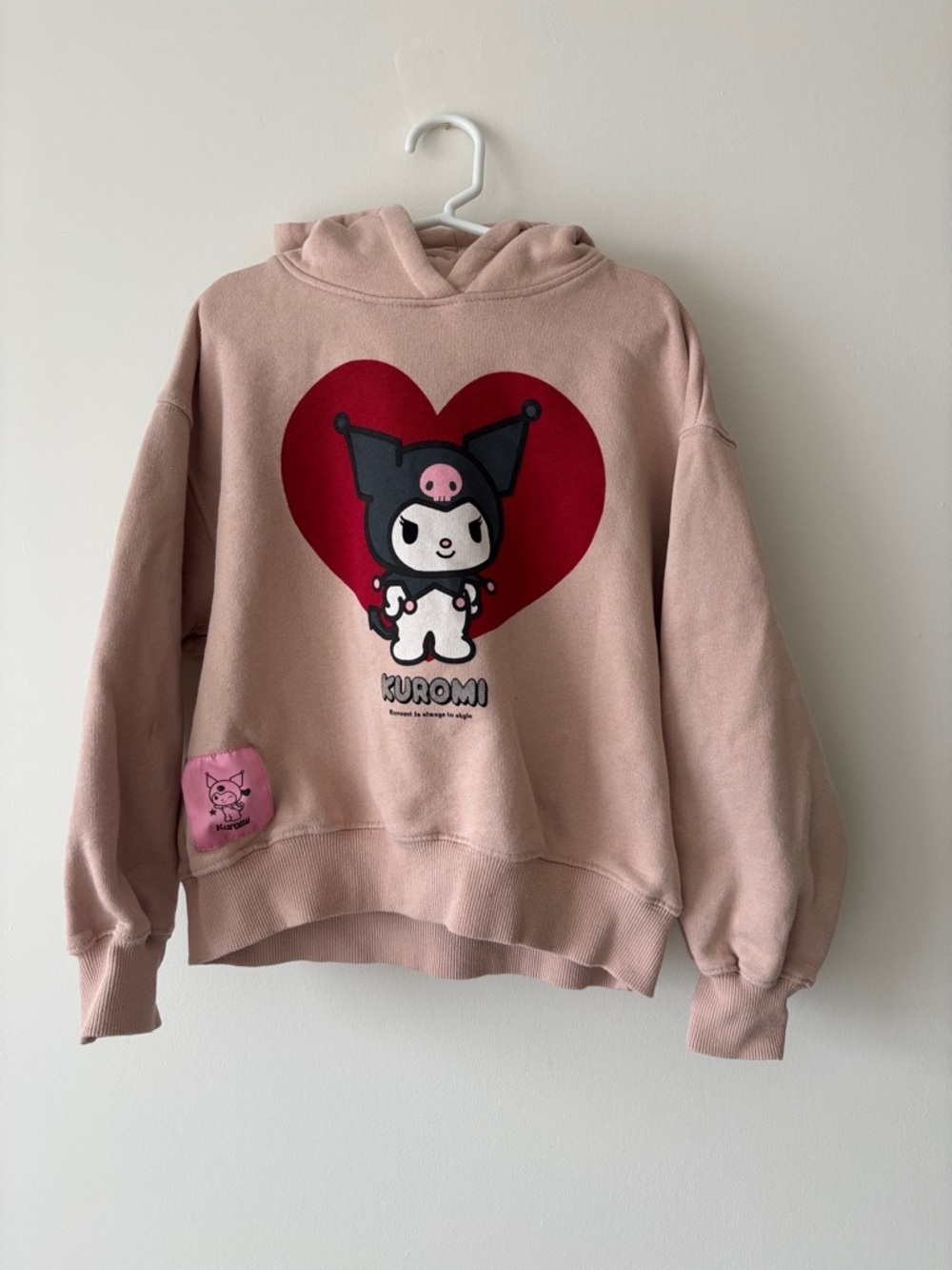Zara Pink Kuromi Heart Graphic Hoodie